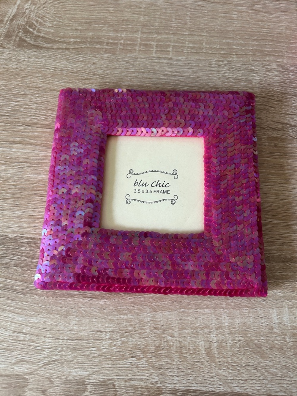 blu chic Pink Sequin Picture Frame